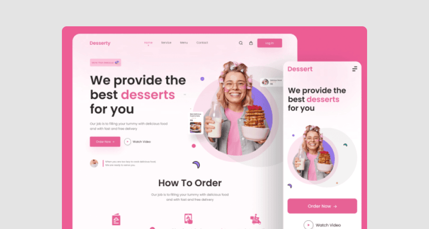 Online candy store website mockup