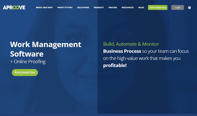Aproove's homepage.