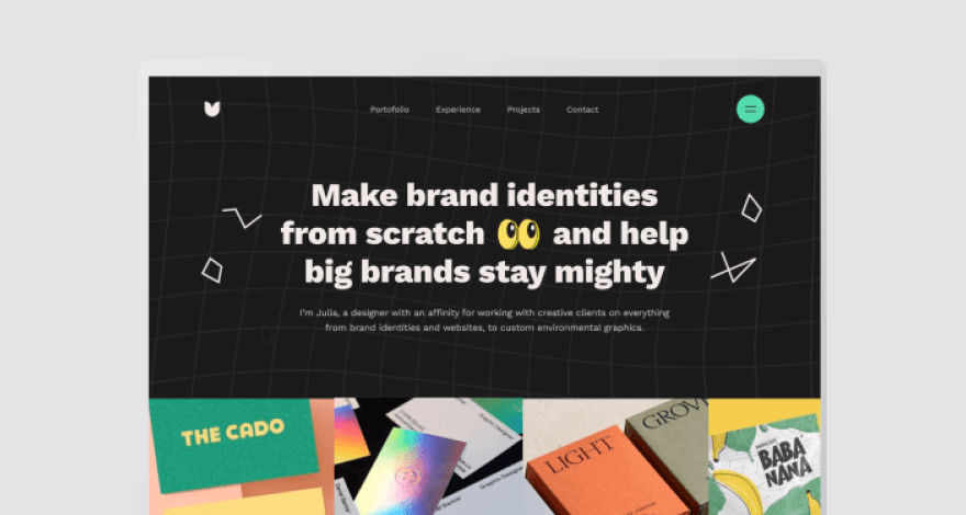 Branding agency website mockup