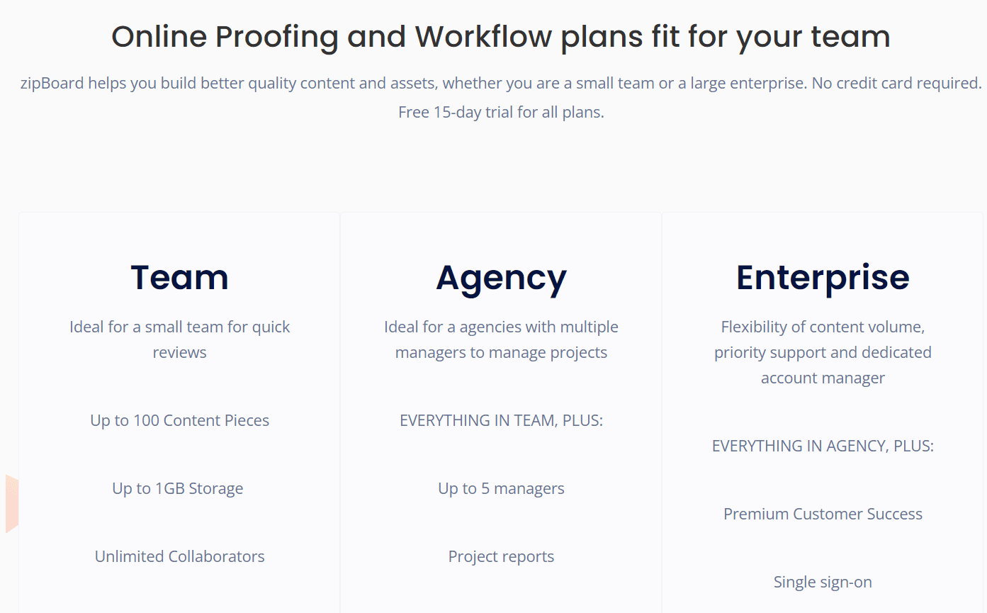 zipBoard pricing plans: Free, Growth, Enterprise (custom)