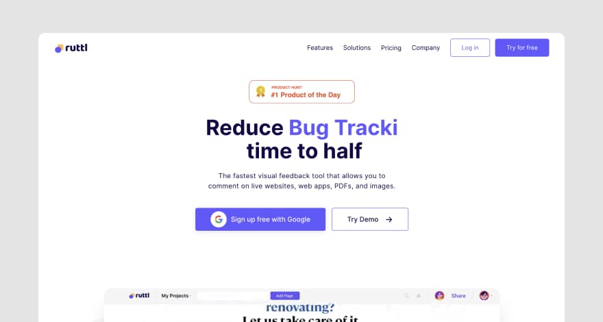 Ruttl homepage.
