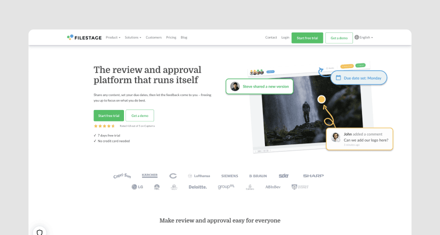 Filestage homepage