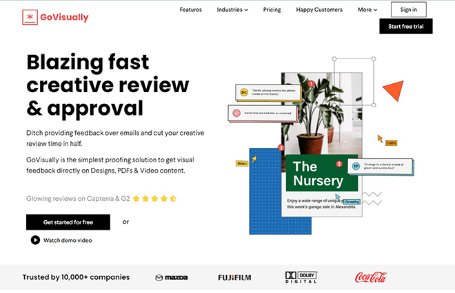 GoVisually's homepage.