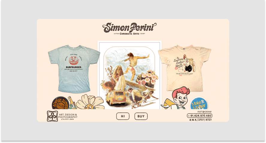 Screenshot of a retro design from Simon Perini