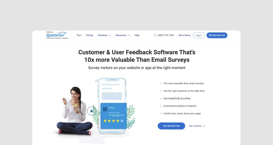 Qualaroo homepage.