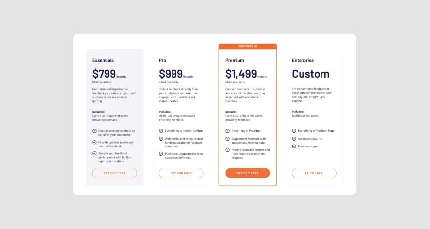 Pricing for UserVoice.