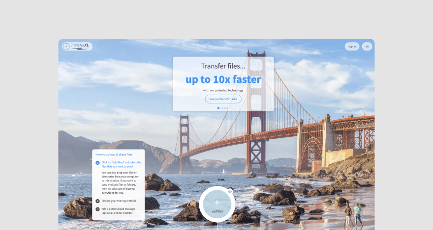 Transfer XL's homepage
