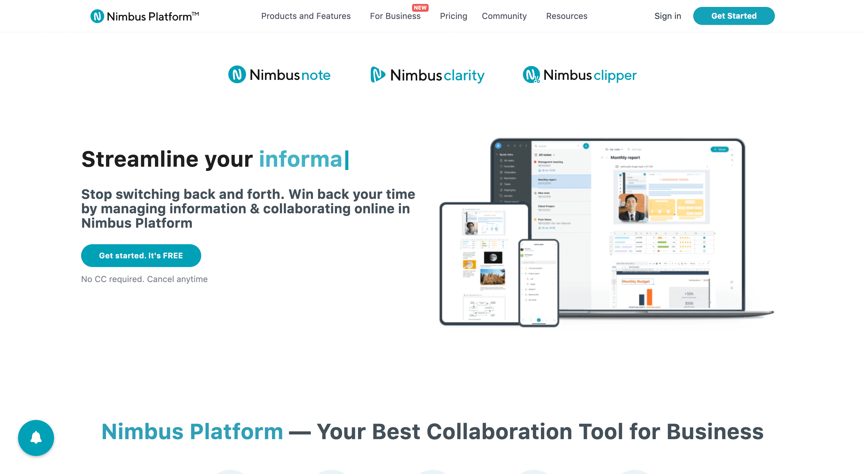 Nimbus homepage.