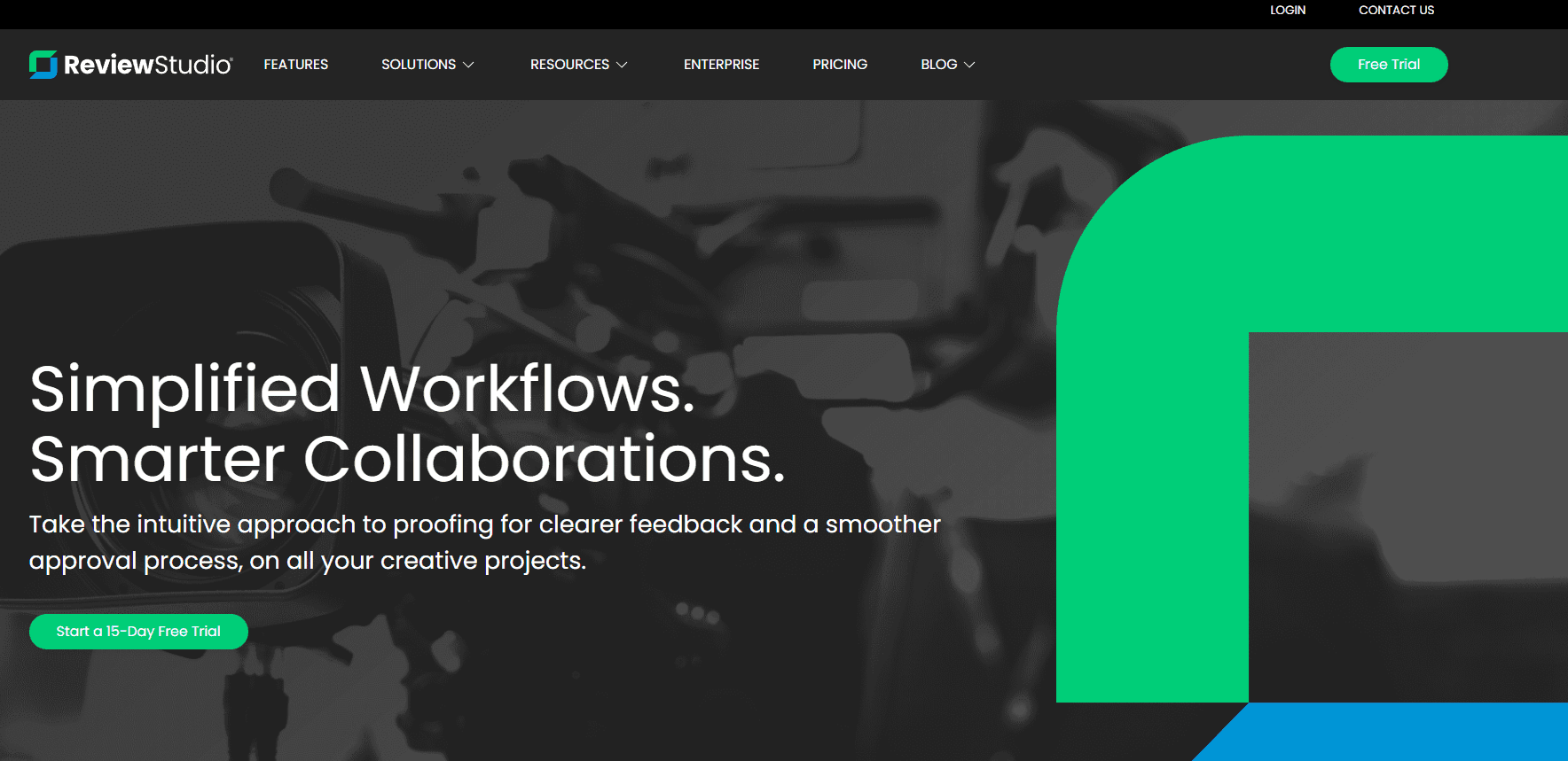 ReviewStudio's homepage