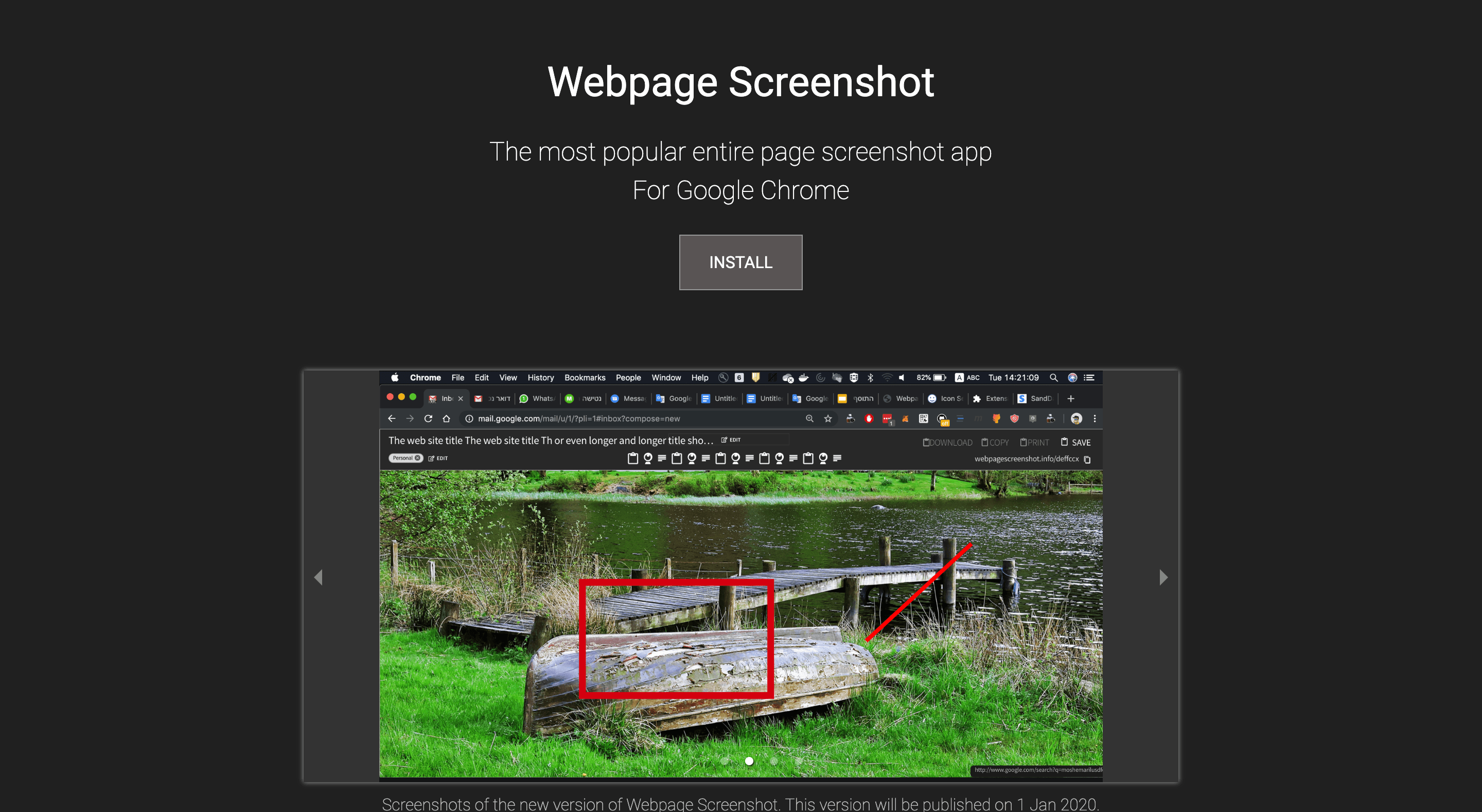 Webpage Screenshot homepage.