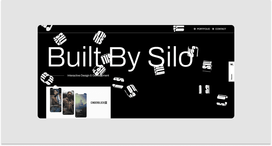 Screenshot of the Built By Silo site, which features an accessible black and white design.