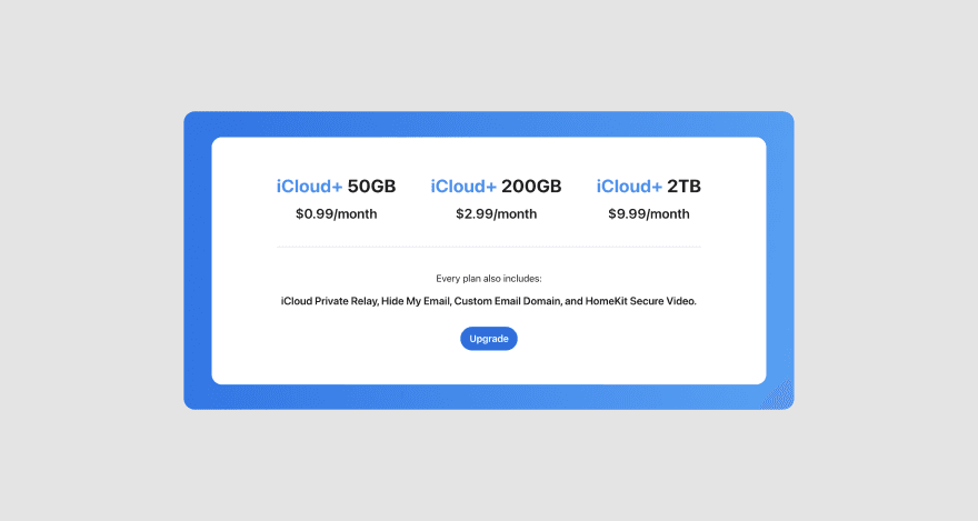 iCloud pricing