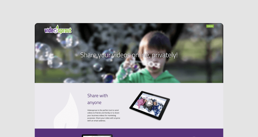 VideoSprout's homepage