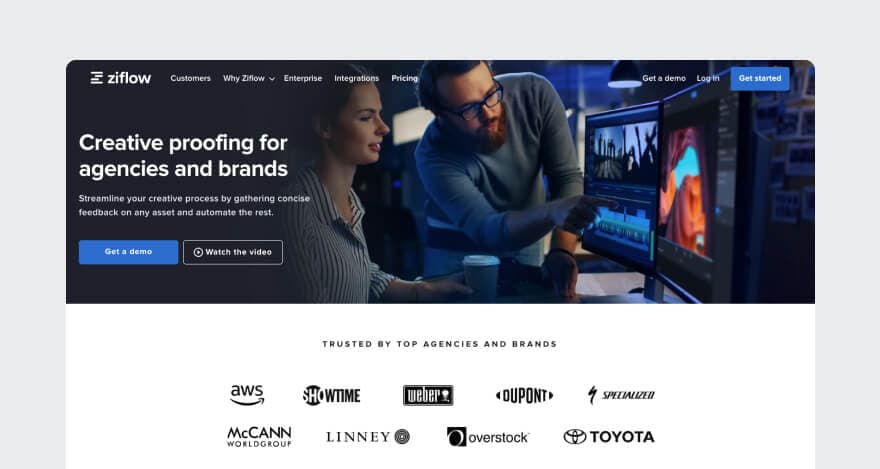 Ziflow's homepage.