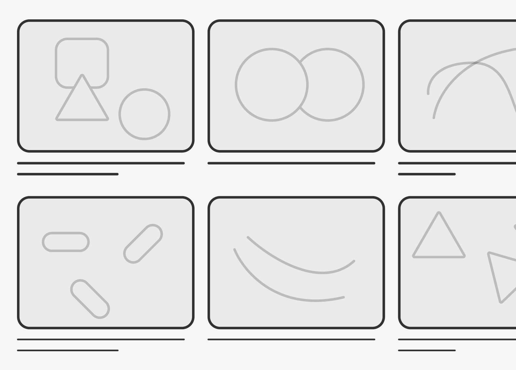 An abstract grey graphic representing storyboarding.