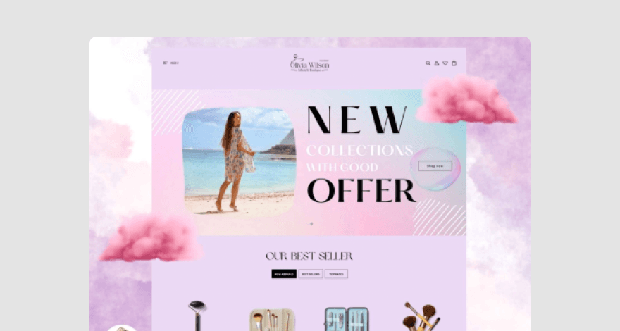Shopify store theme mockup