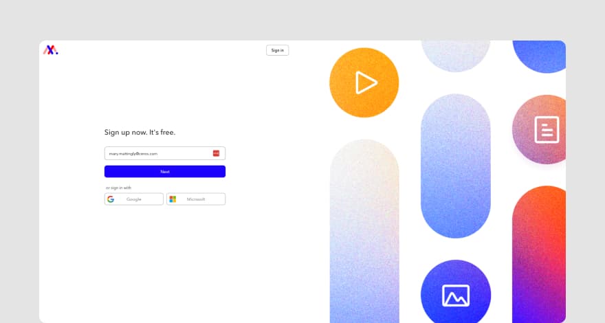 MarkUp.io signup page