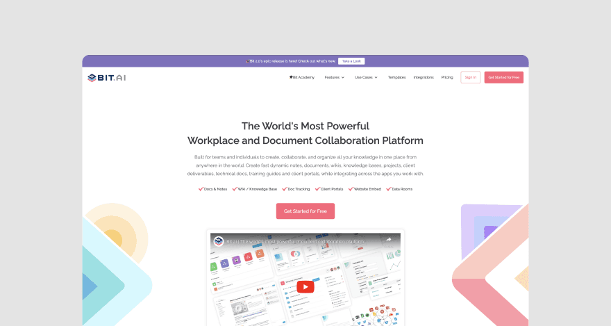 Bit.ai homepage