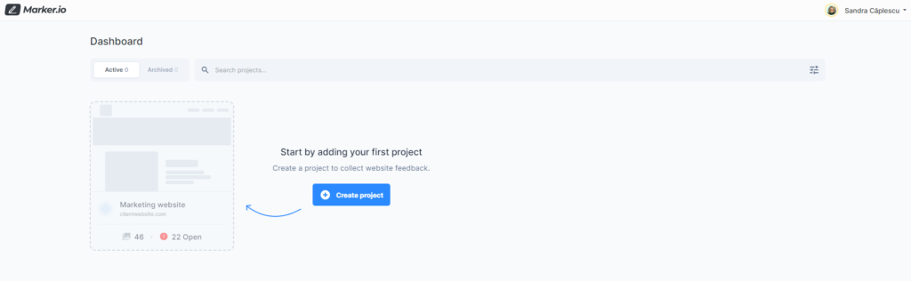 Marker.io Product Feedback Tool Website Homepage Screenshot of the website homepage of the product feedback tool Marker.io.