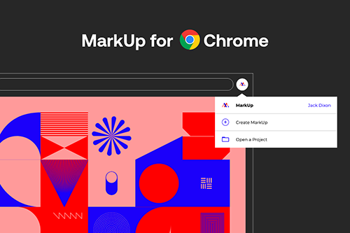 A screenshot of MarkUp.io's chrome extension