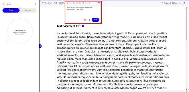 Example of PDF annotation on MarkUp.io