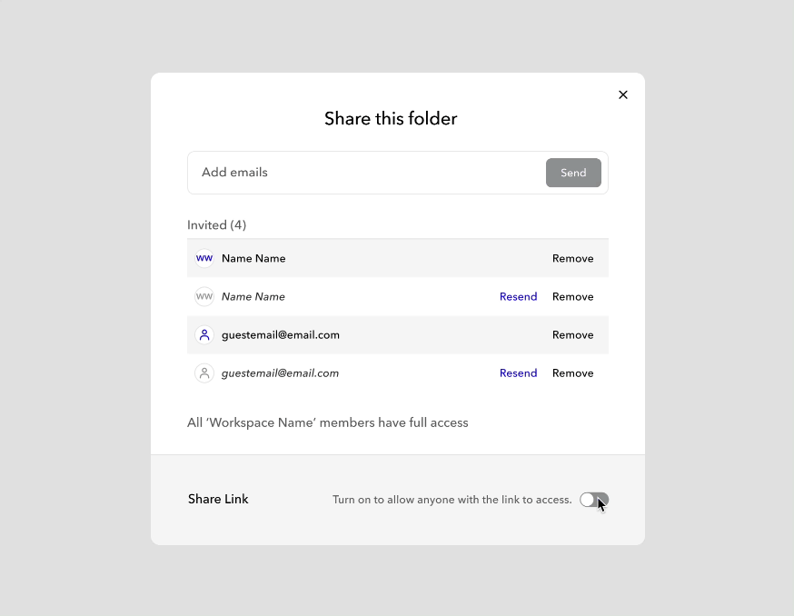 Users can disable share links on two of the new MarkUp.io pricing plans