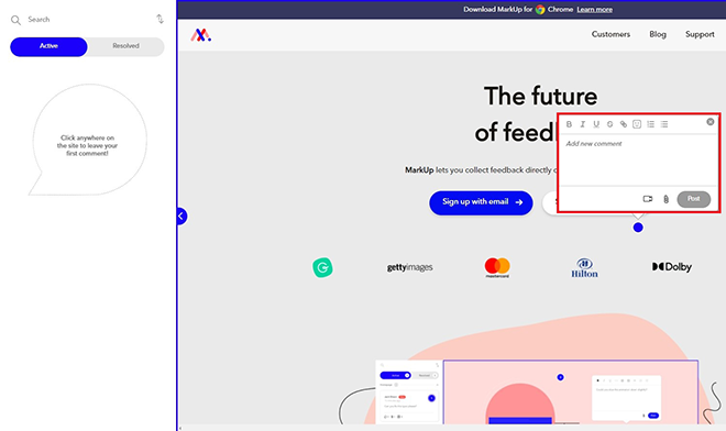 How to add annotations on MarkUp.io