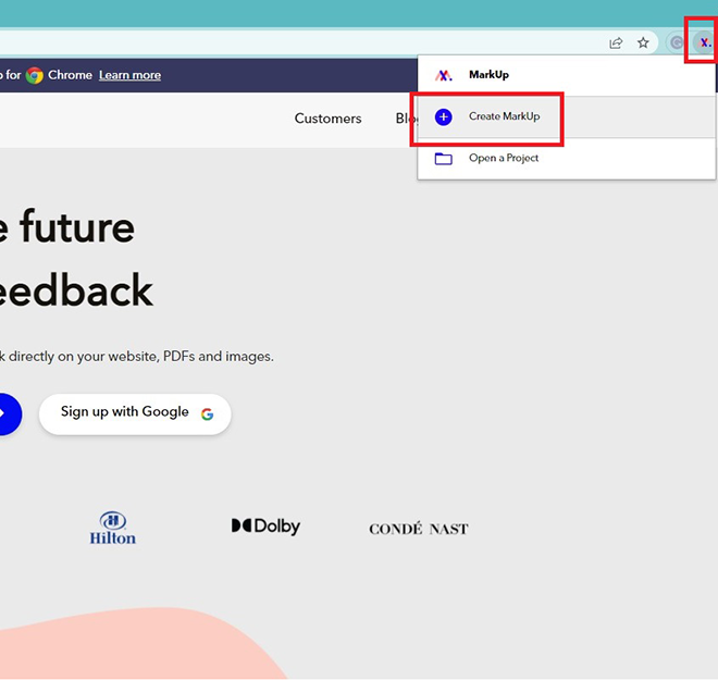 How to create a MarkUp with the MarkUp.io browser extension