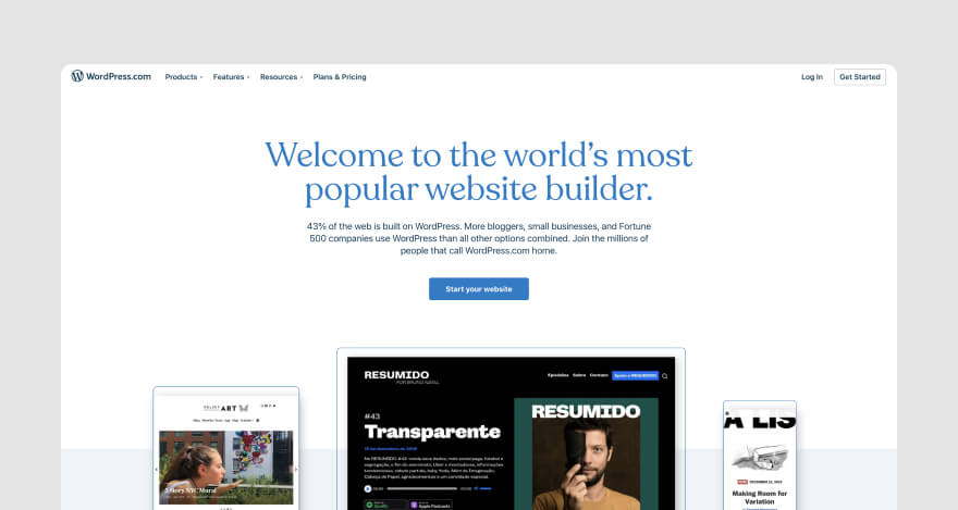 Wordpress homepage