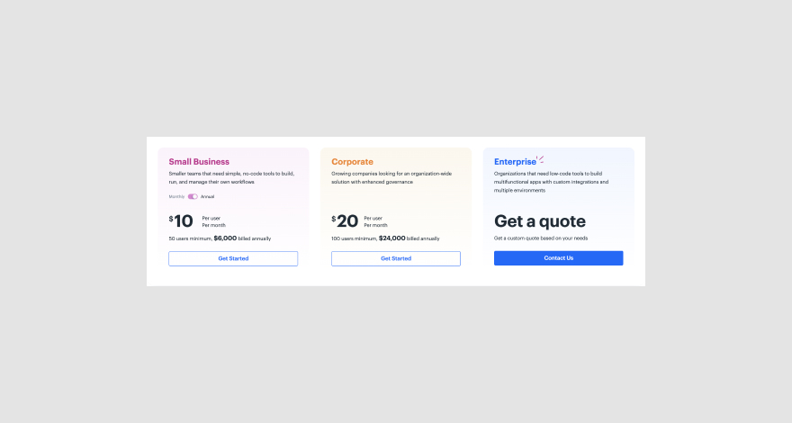 Pricing page for workflow management software Kissflow